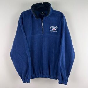 Blue Boston University Quarter-Zip Fleece weatherproof garment company medium